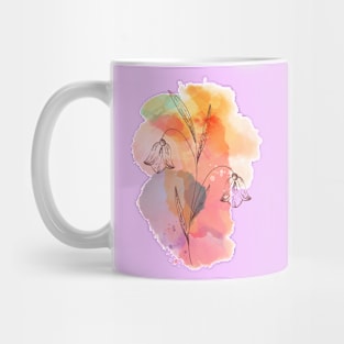 Hand Drawn Flowers and Leaves Artwork Mug